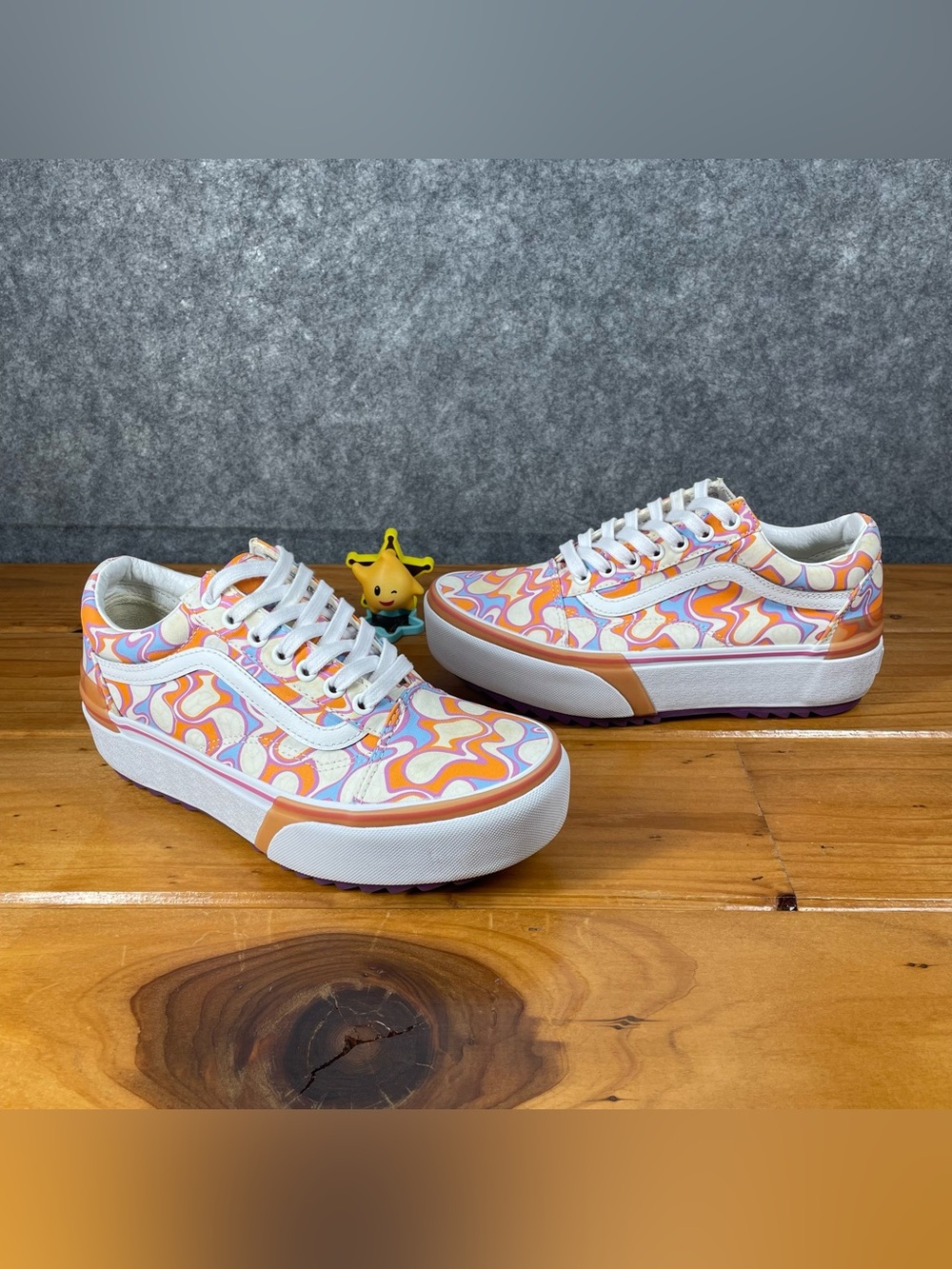 Vans Old Skool Stacked Womens Size 8 / Men 6.5 UV Ink Peace Platform Psychedelic